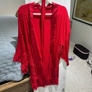 Victoria Secret Red Lace Kimono Robe